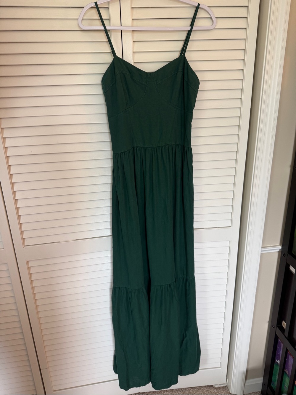 Dark Green Spaghetti Strap Maxi Dress - Picture 3 of 8